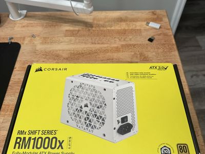 Corsair RM1000x Shift Series Fully-Modular ATX 3.0 Power Supply 1000W 80 PLUS Gold White