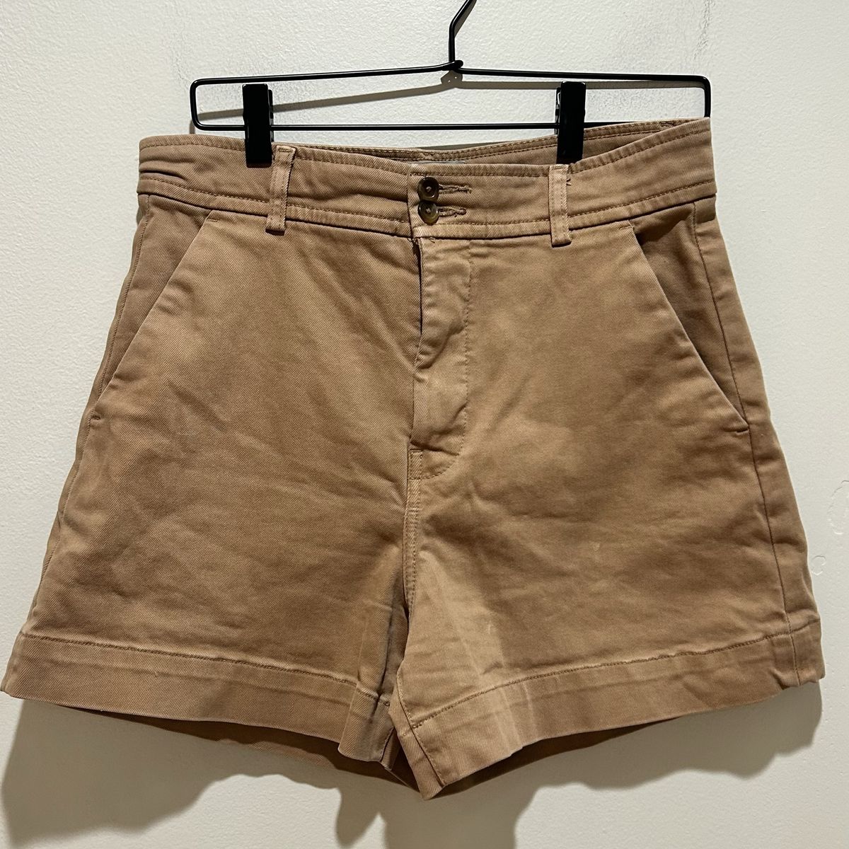 Everlane The Way High Twill Khaki Brown Shorts 10