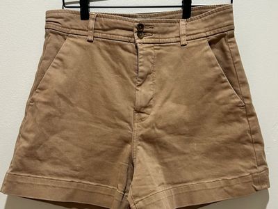 Everlane The Way High Twill Khaki Brown Shorts 10