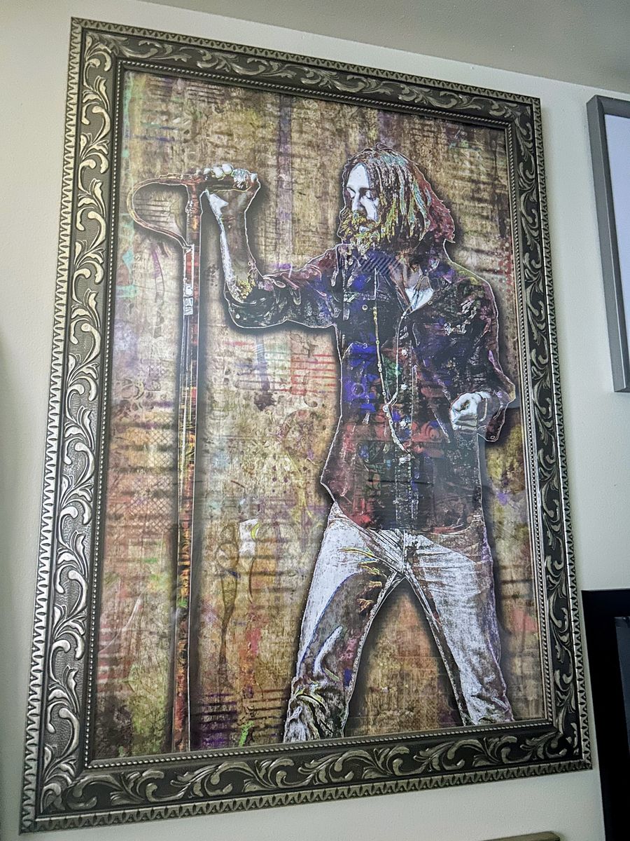 The Black Crowes Chris Robinson Fine Art Poster - 24x36 Framed Rock Music Wall Art Cash Only Please