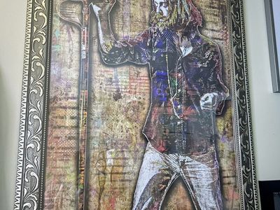 The Black Crowes Chris Robinson Fine Art Poster - 24x36 Framed Rock Music Wall Art Cash Only Please