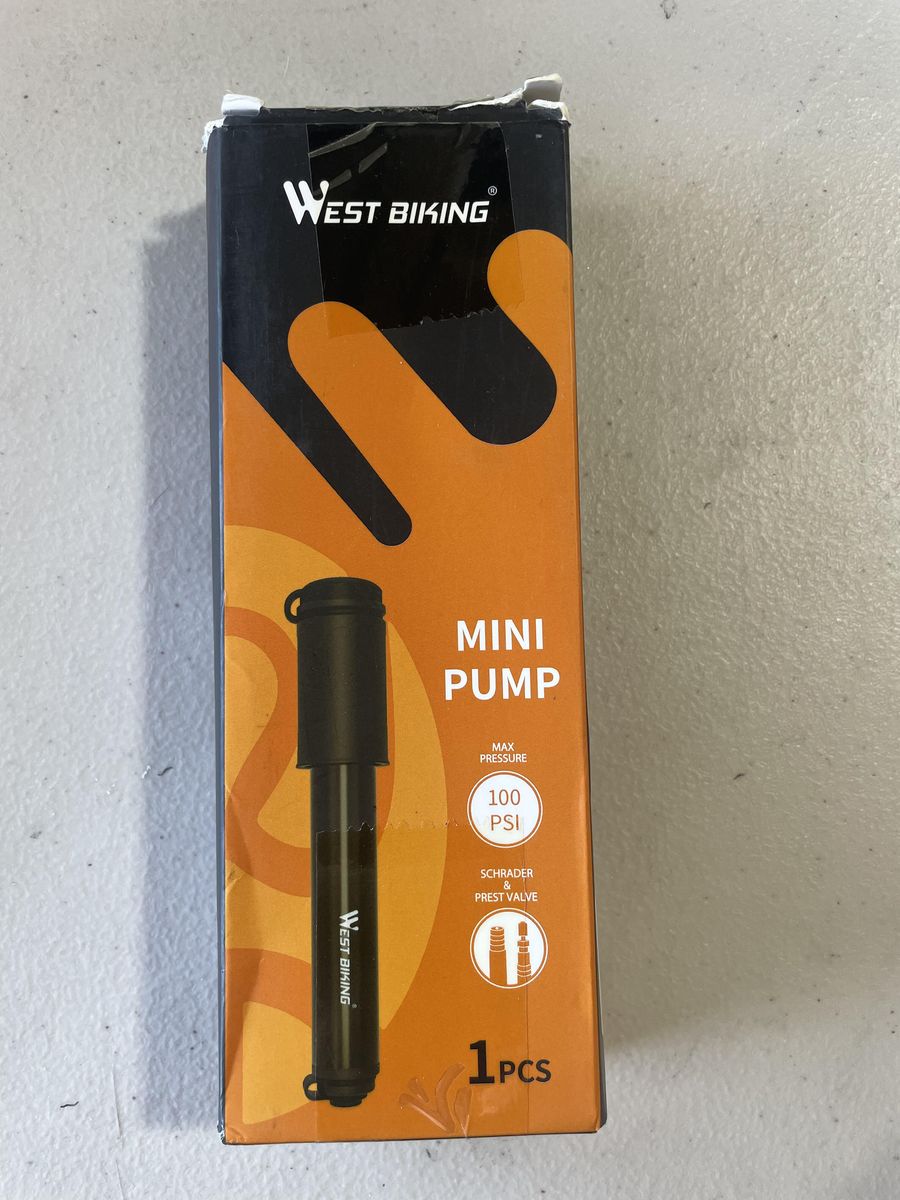 WEST BIKING Mini Bicycle Pump 100 PSI for Schrader & Presta Valves - Used in Box