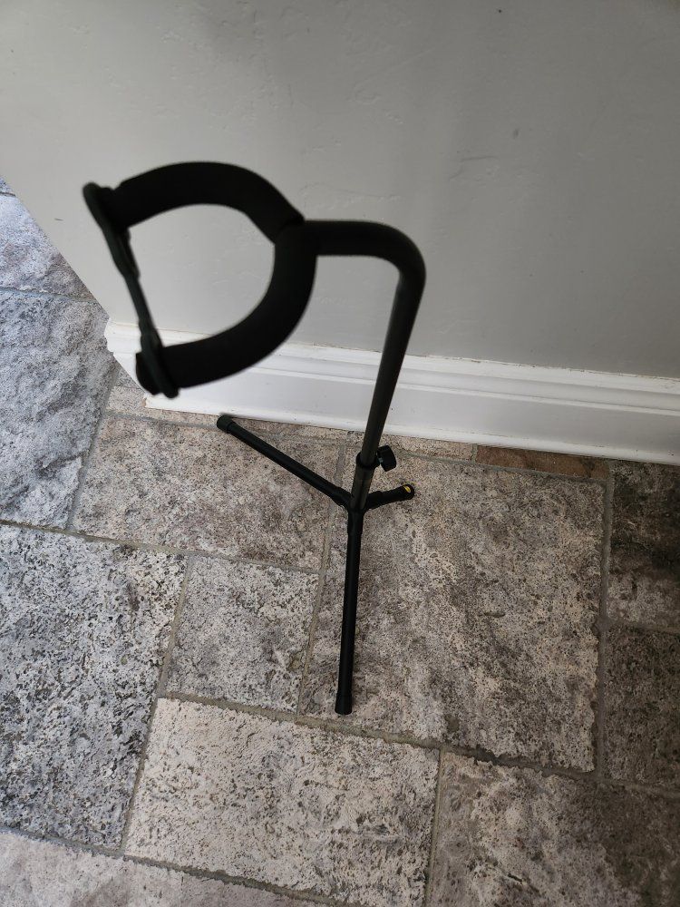 Black A-Frame Universal Guitar Stand - Acoustic Electric Bass - Portable & Adjustable