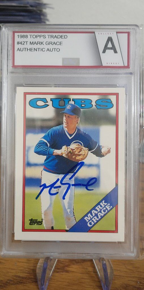 1988 Topps Mark Grace Autographed Card