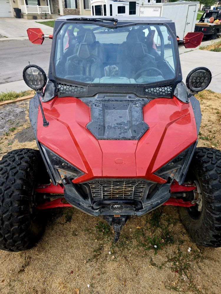 Used Polaris RZR 1000 4-Seater UTV Side-by-Side - Red & Black, Modified with Lights & Radio