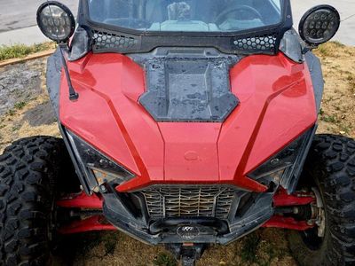 Used Polaris RZR 1000 4-Seater UTV Side-by-Side - Red & Black, Modified with Lights & Radio