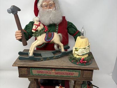 Vintage 1990s Holiday Creations Animated Santa Workshop