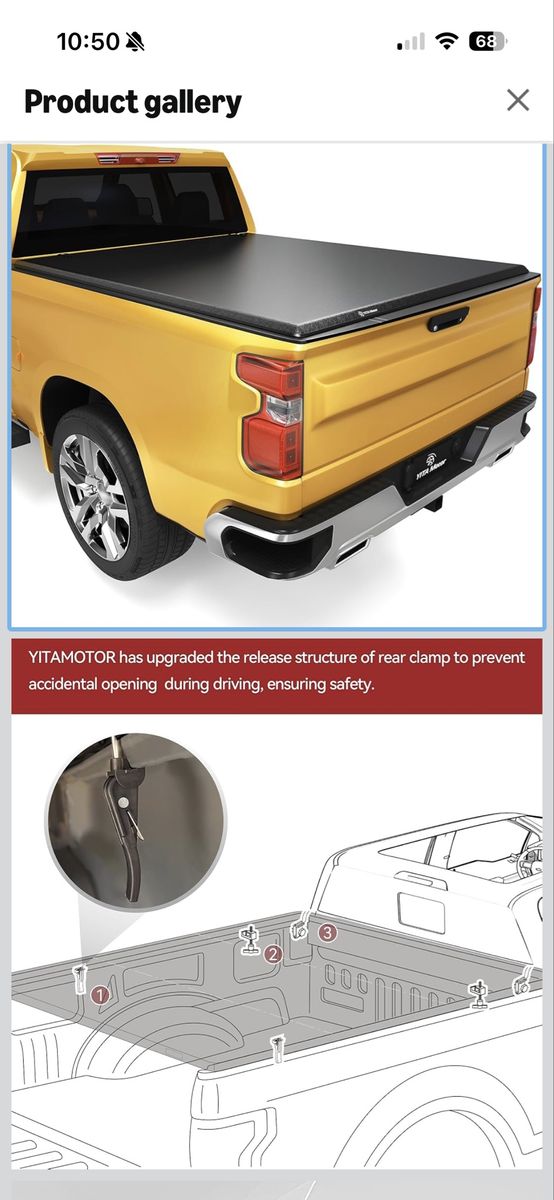 YITAMOTOR Soft Quad-fold Truck Bed Tonneau Cover