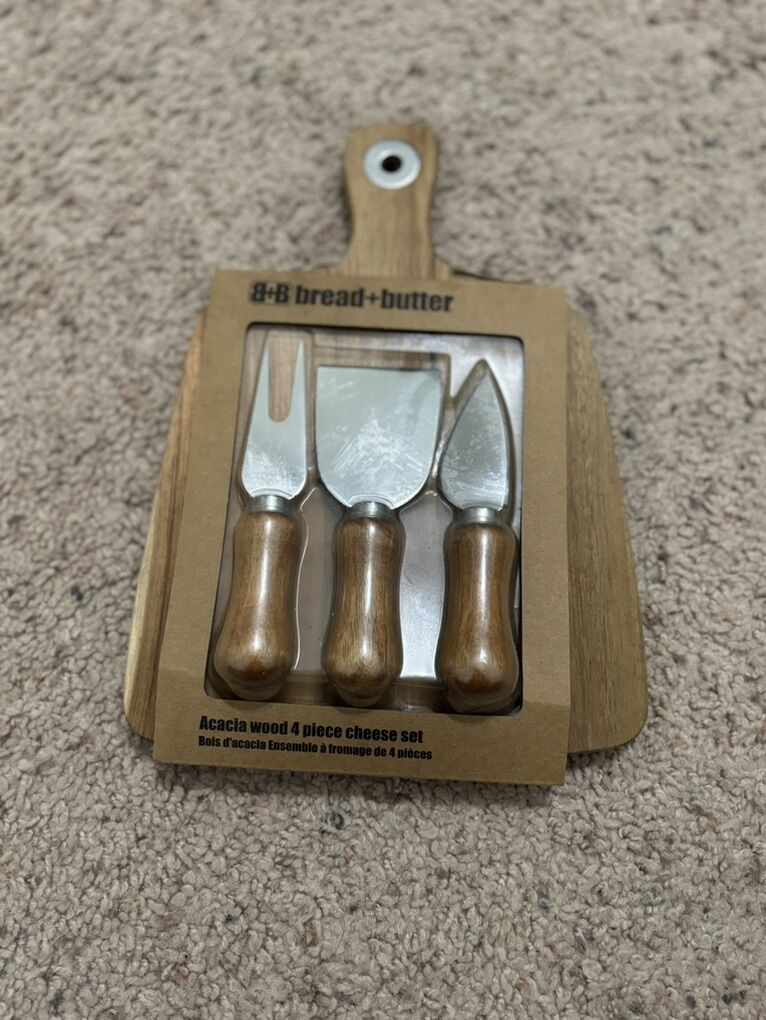 Bread & Butter Acacia Wood 4 Piece Cheese Set
