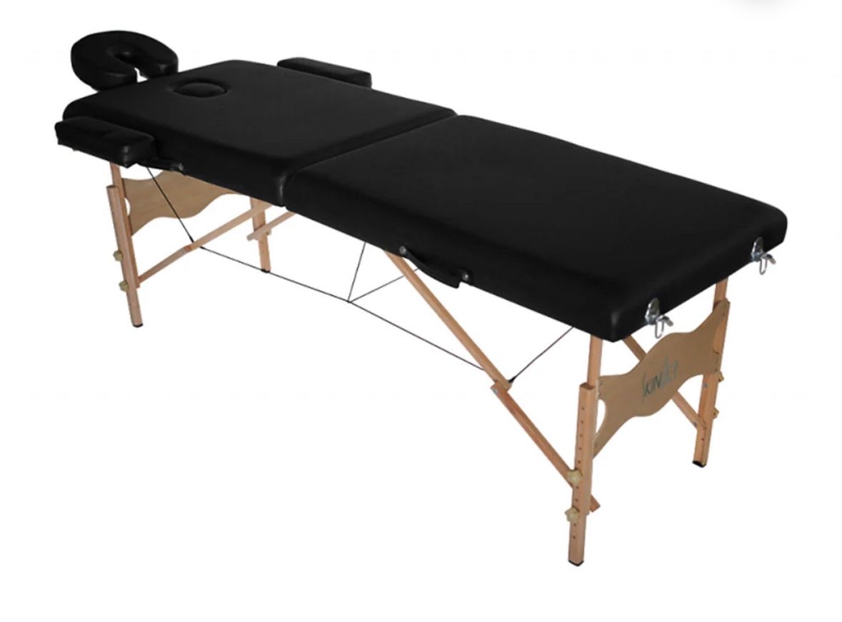 Professional Portable Massage Table w/ Adjustable Height & Face Cradle - Black