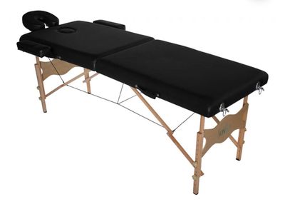 Professional Portable Massage Table w/ Adjustable Height & Face Cradle - Black