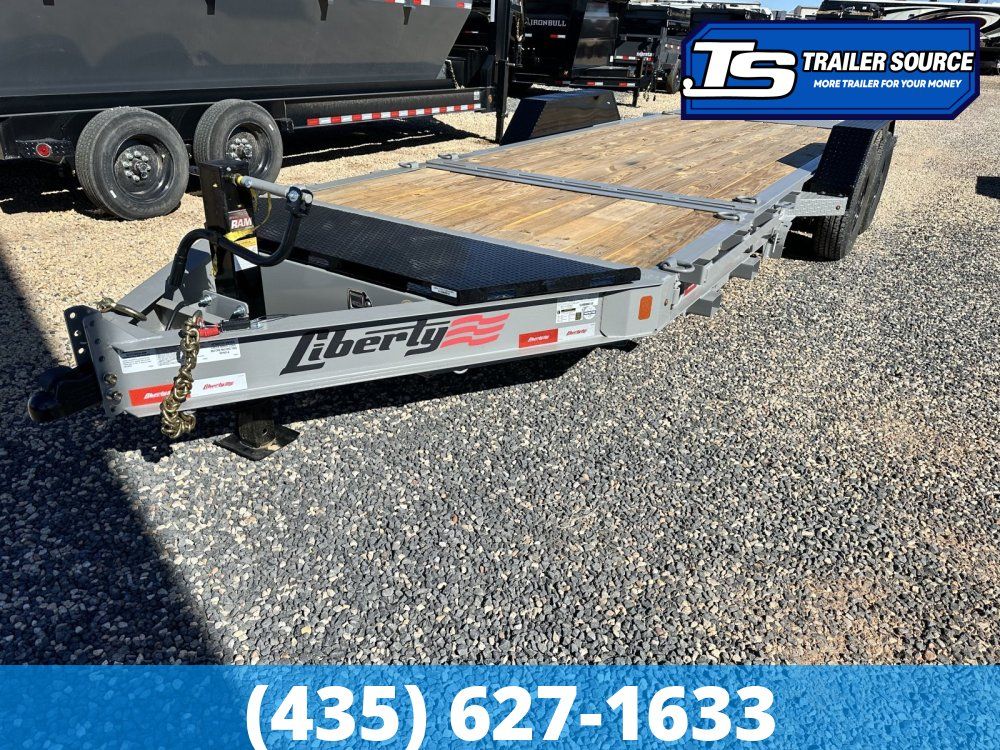 7x22 Liberty LT Tilt Trailer - 15.4K GVWR - Fork Holders