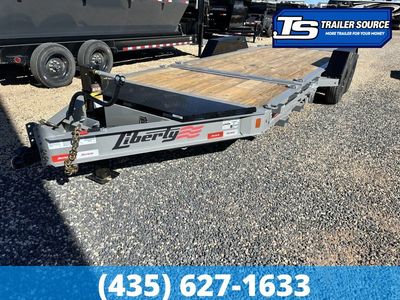 7x22 Liberty LT Tilt Trailer - 15.4K GVWR - Fork Holders