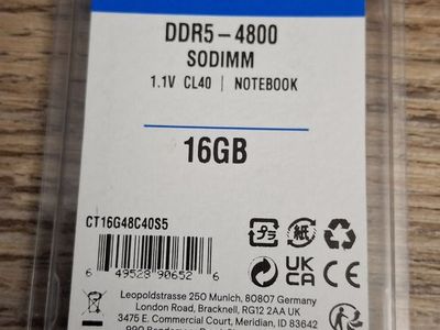 laptop 16 GB RAM DDR5-4800
