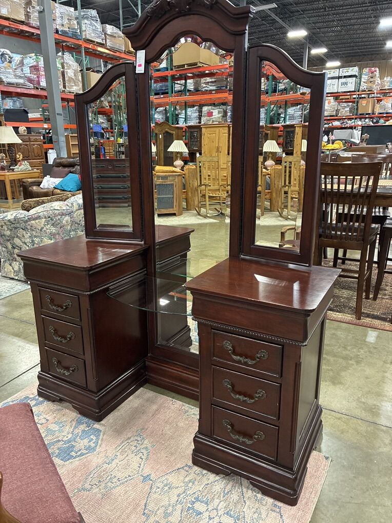 Beautiful Dark Wooden Vanity
