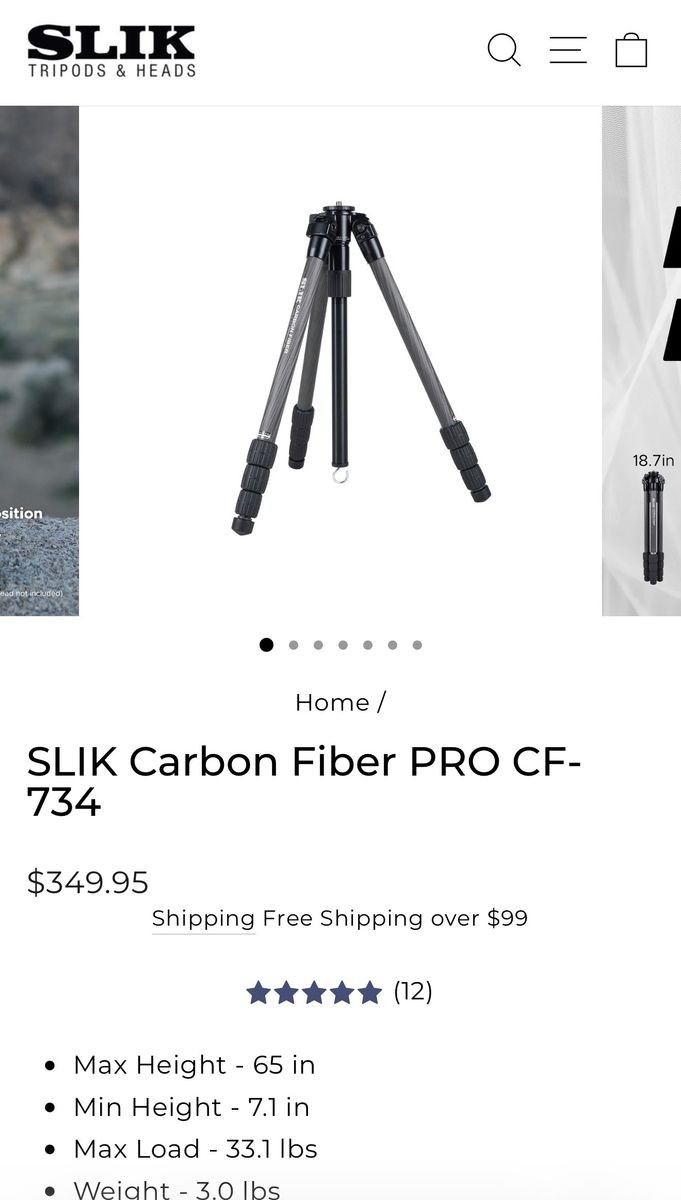 Slik carbon fiber tripod and pan head