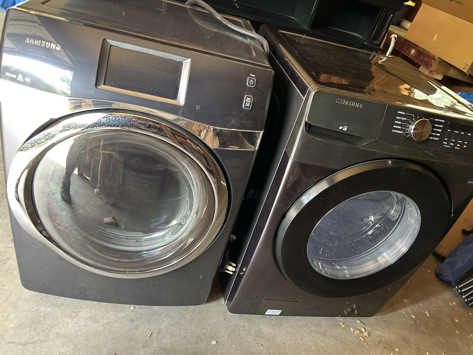 Samsung Black Stainless Steel Front Load Washer & Dryer Set - Gently Used