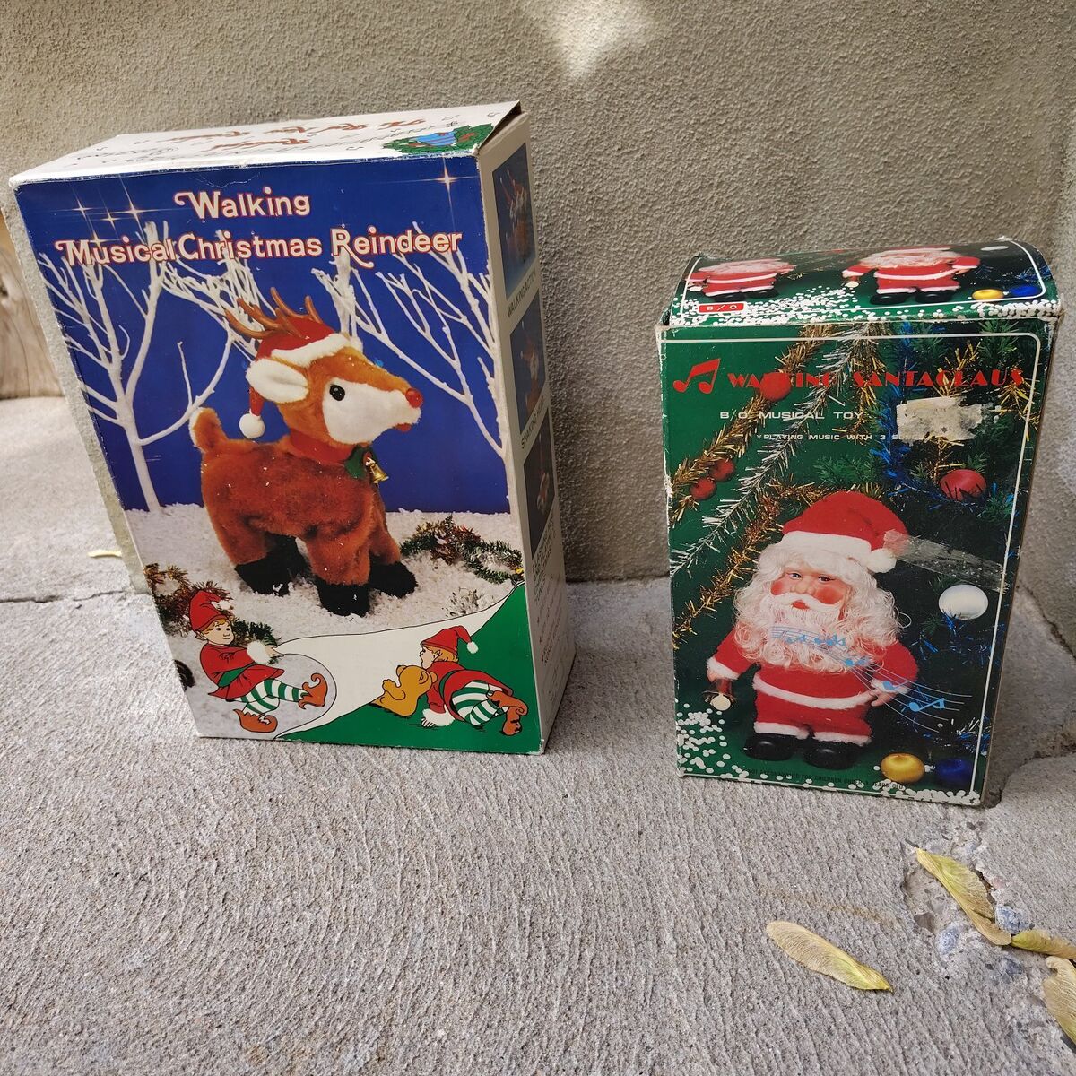 Walking and talking reindeer and Santa