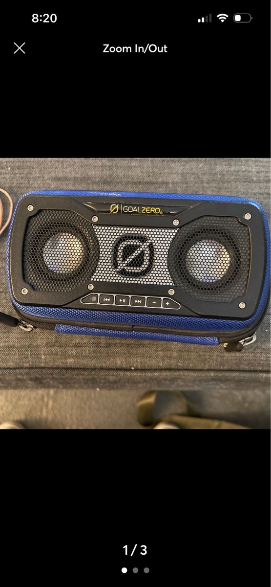 Goal Zero Rock Out Rechargeable Portable Black Blue Speaker