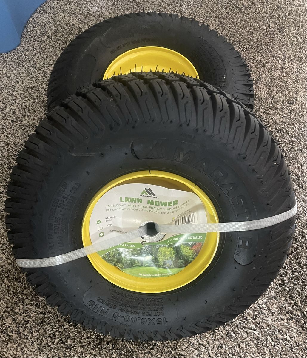 2 Pack MARASTAR 15 x 6.00-6” lawn tires