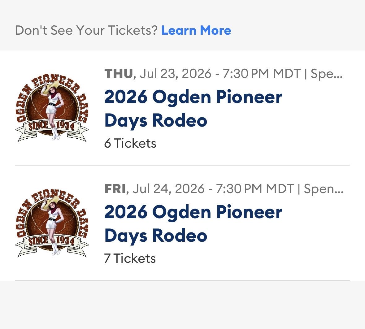 Ogden Pioneer Days Rodeo Tickets