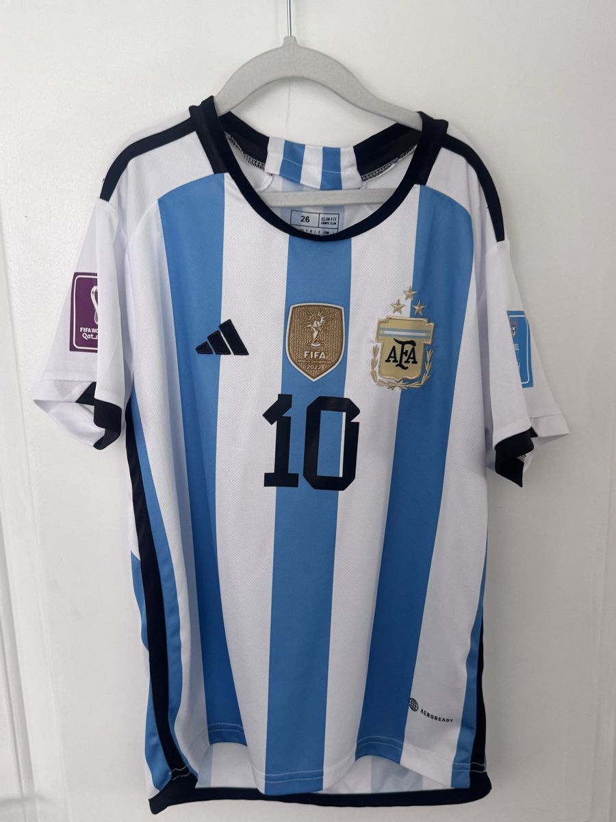 Argentina National Team Messi #10 World Cup Soccer Jersey - Size 26 (Youth Large)