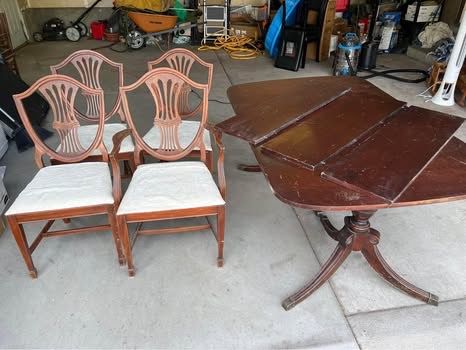 Vintage Dining Room Table and Chairs Matching Set