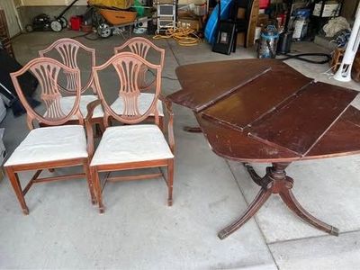 Vintage Dining Room Table and Chairs Matching Set
