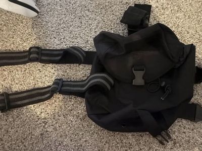 Black Tactical Drop Leg Pouch Bag with Adjustable Straps & MOLLE
