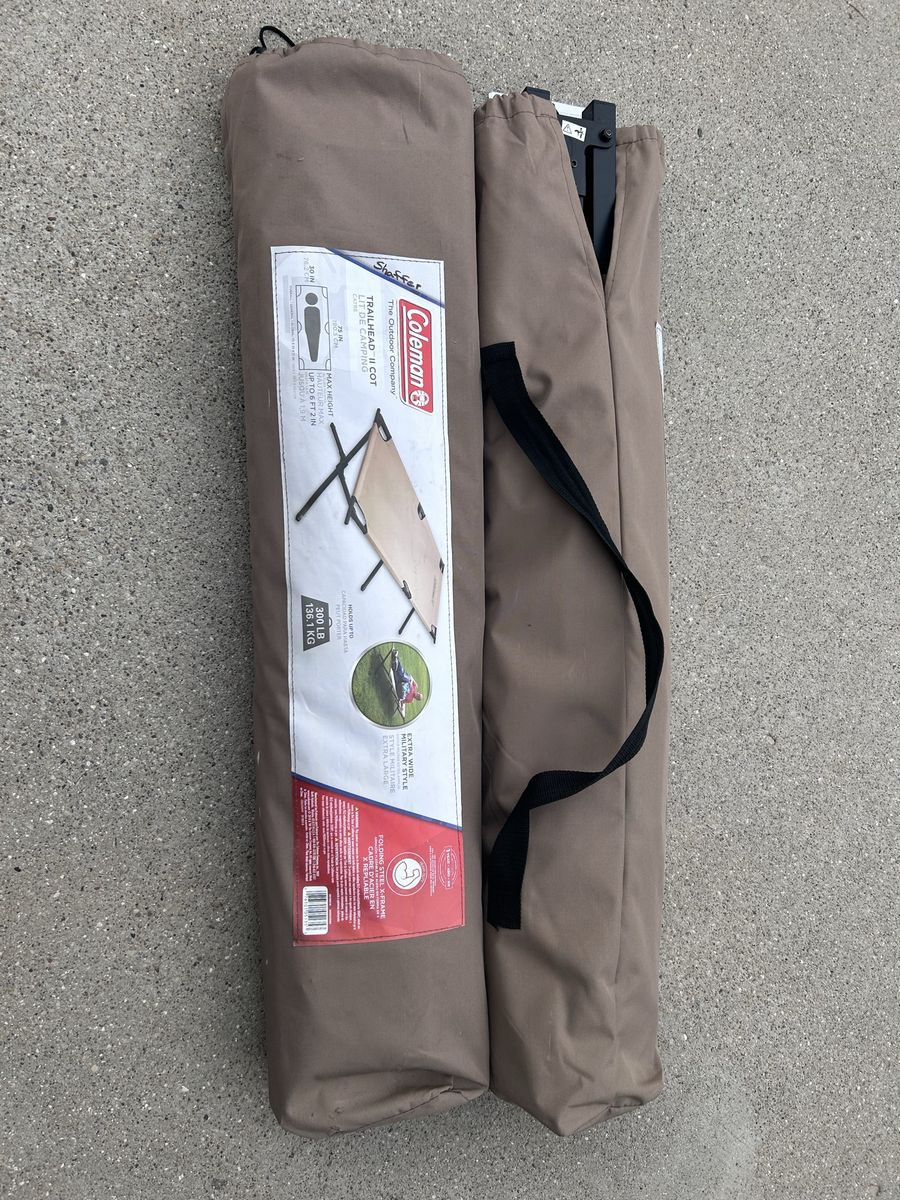 Set of 2 Coleman Trailhead II Camping Cots - Extra Wide Military Style (Holds up to 300 lbs)