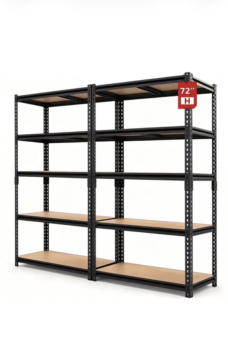 ZEUKMXOO 2-Pack 72"H Heavy Duty Garage Shelving Unit, 2200 lbs Each Capacity