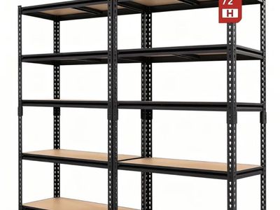ZEUKMXOO 2-Pack 72"H Heavy Duty Garage Shelving Unit, 2200 lbs Each Capacity