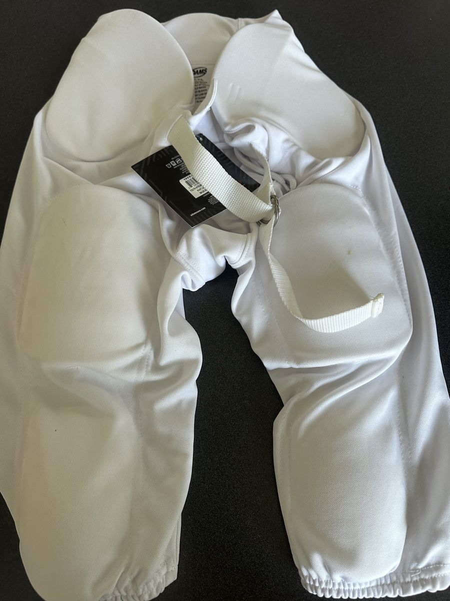 Adams Youth Large Padded Football Pants - White (NWT)