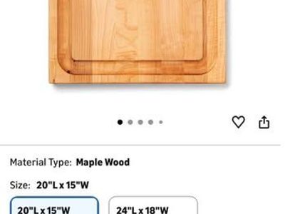 John Boos Aujus Series Rectangular Wooden Maple Cutting Board
