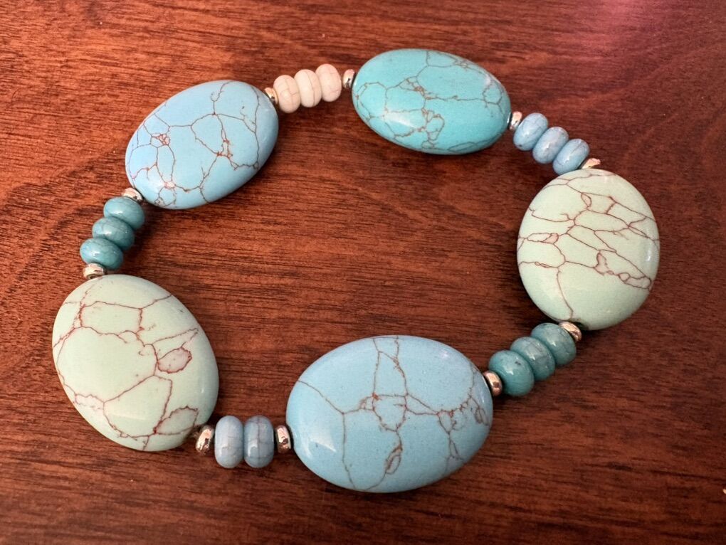 Blue Turquoise Elastic Bracelet