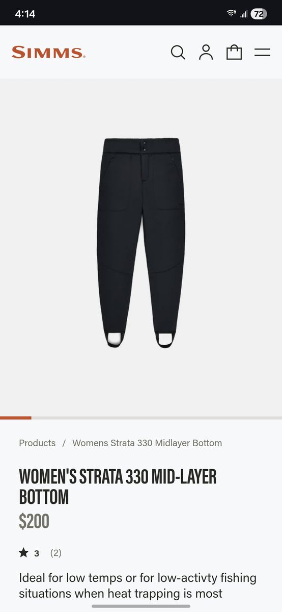 SIMMS WOMEN'S STRATA 330 BOTTOMS