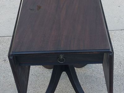 Mahogany Drop Leaf Table with Drawer