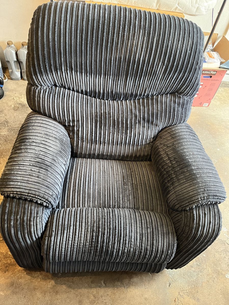Blue Corduroy Recliner - La-Z-Boy