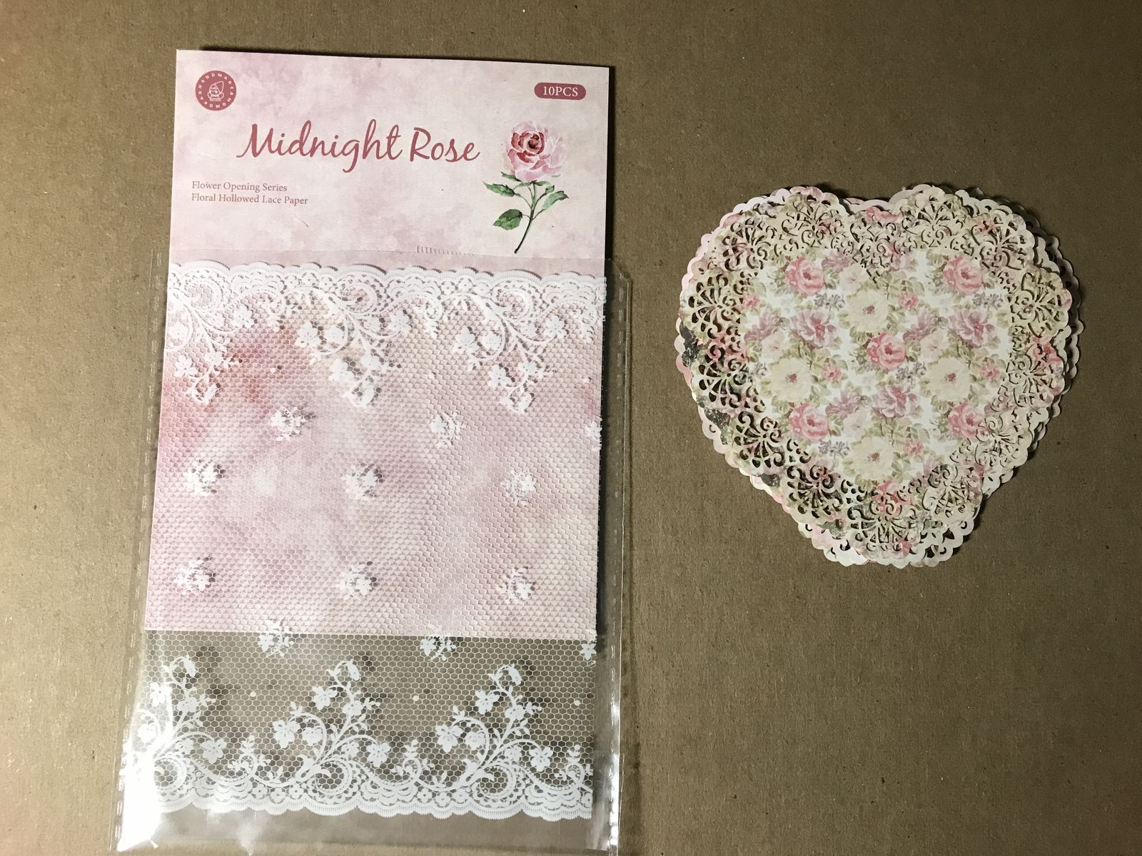 Floral Hollowed Lace Paper for Card Making and Scrapbooking Lot of 7 Packages 10 Pieces Per Package, New
