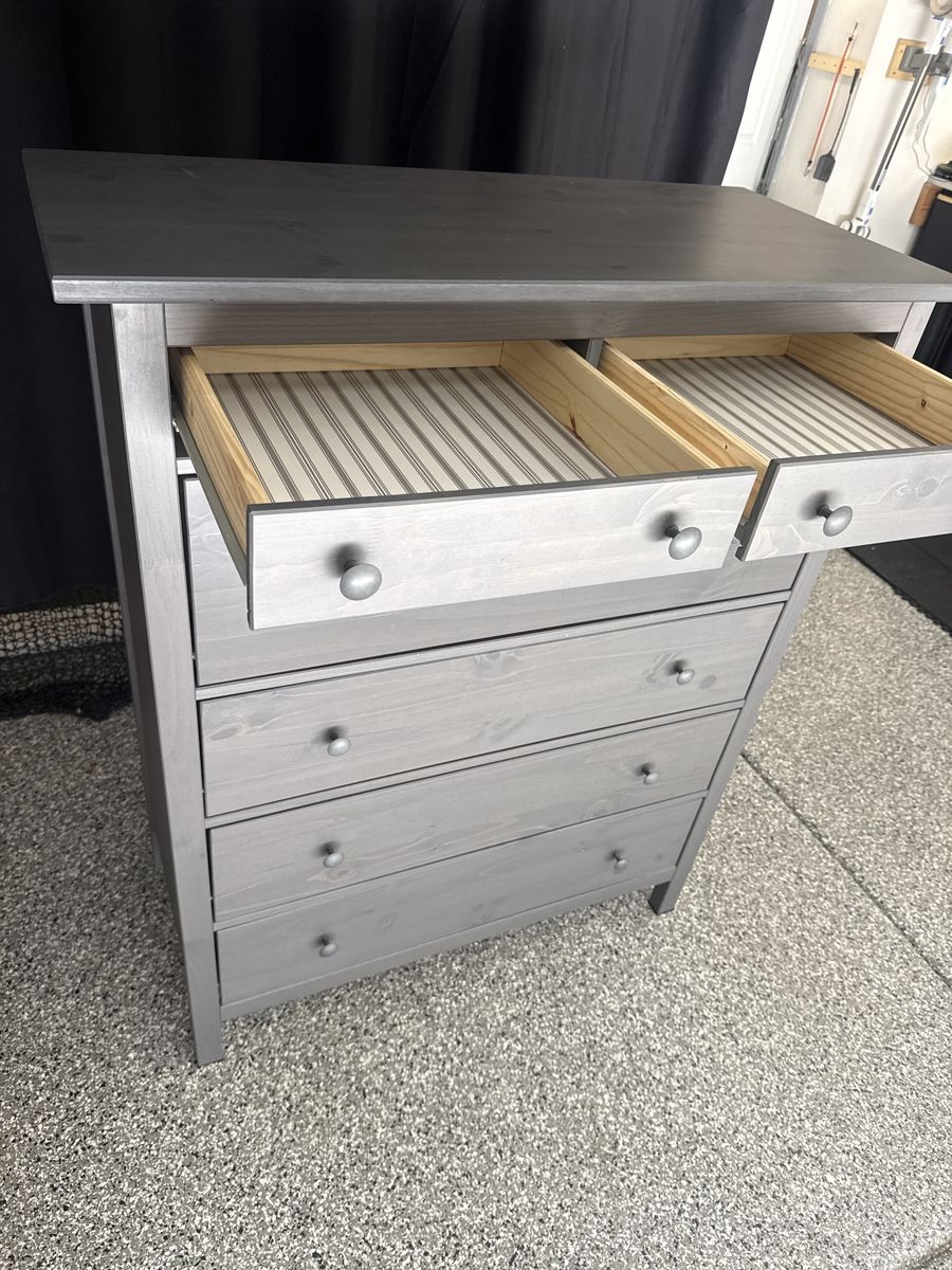 Gray Ikea Hemnes tall dresser