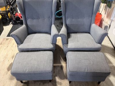 Gray Wing Back Chairs