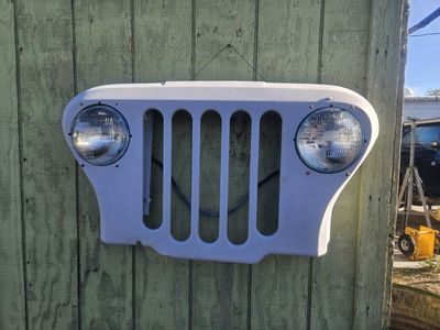 Vintage Jeep Style Grille with Headlights Wall Decor