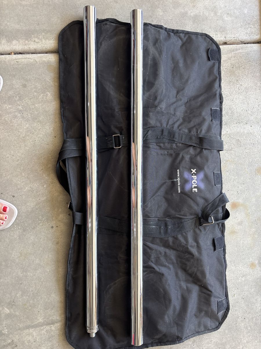 X-Pole Dance Pole Set with Carrying Bag Chrome