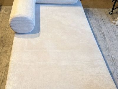 Cream Corduroy Boneless Chaise Lounge