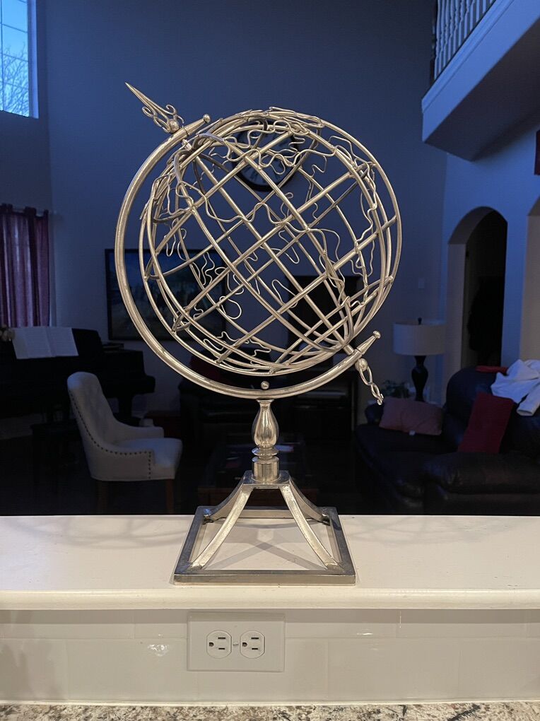 Metal World Globe Decoration