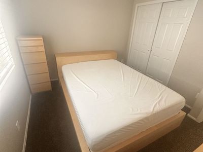 IKEA Malm Queen Bed Frame with Storage Headboard and Tempur-Pedic Mattress