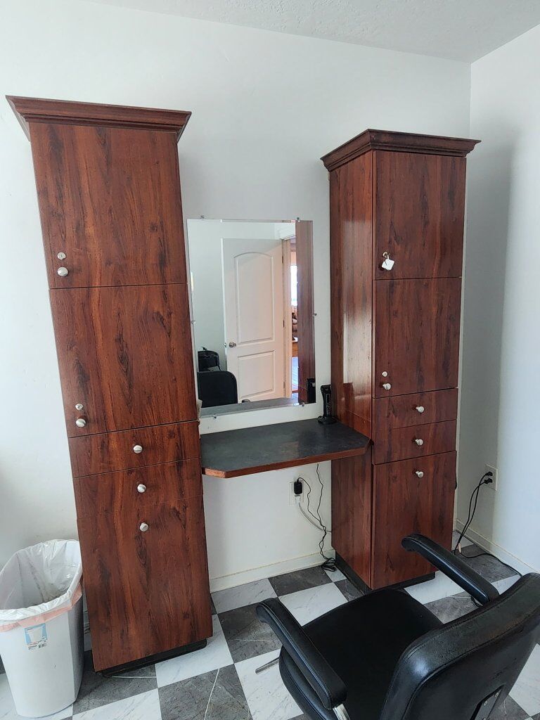 7 -Hair/ cosmetology cabinetry sets