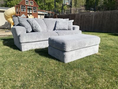 FREE DELIVERY Super Soft couch with Ottoman & pi