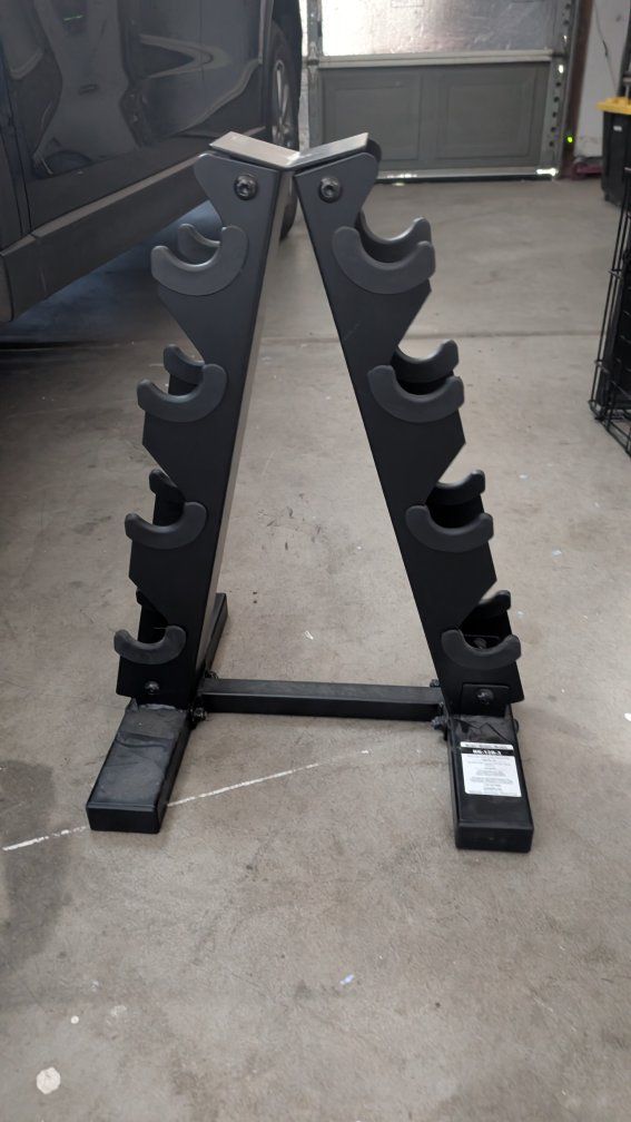 A-Frame Dumbbell Rack, Black, 5 Pair Storage, Space-Saving Design
