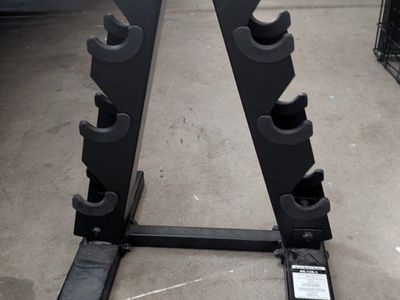 A-Frame Dumbbell Rack, Black, 5 Pair Storage, Space-Saving Design
